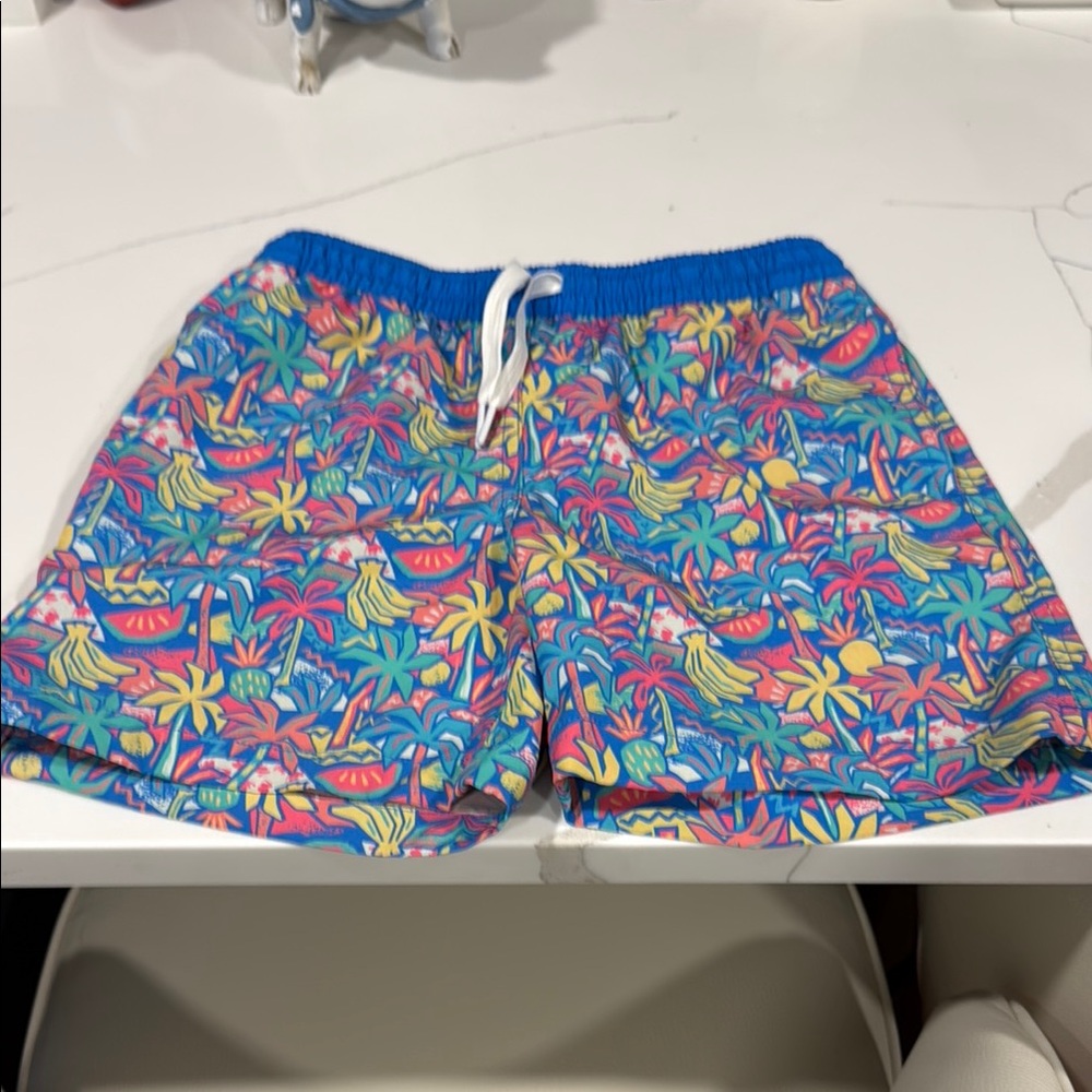 Colorful Tropical Print Swim Shorts